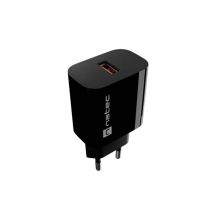 NATEC RIBERA 1X USB-A 18W BLACK WALL CHARGER