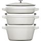 6. Set of 3 cast-iron dishes with lid STAUB 40508-388-0 – White Truffle, 24 cm