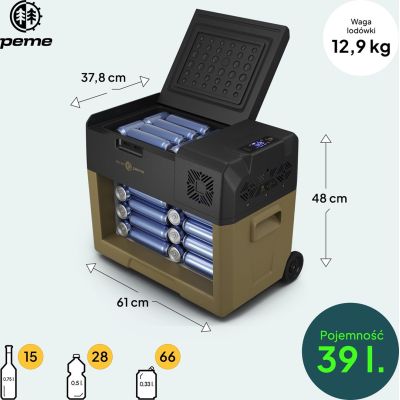 10. Peme Expedition 39 L Travel Refrigerator Electric Brown