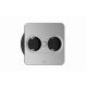 Bachmann 946.101 Electrical Socket 2 x Type F Stainless Steel