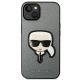 3. Karl Lagerfeld Saffiano Karl's Head Patch case for iPhone 14 - silver