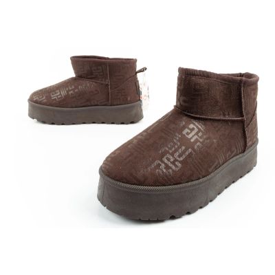 8. Lee Cooper women's winter snow boots, fashionable fur-lined ankle boots, dark brown