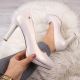 9. Pumps on a platform pearl beige W Sergio Leone