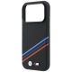 6. BMW M Quadrille Kevlar Print Tricolor Lines & Metal Logo MagSafe Case for iPhone 18 Pro / 17 Pro - Black