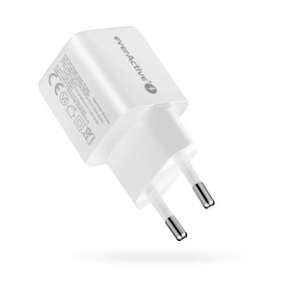 5. EVERACTIVE GAN WALL CHARGER 1 X USB, 1 X USB-C QUICK CHARGE 3.0 20W WHITE SC-330Q