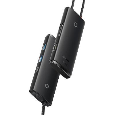 3. Baseus Lite Series multifunctional USB Type C HUB - 2 x USB 3.0 / USB Type C / HDMI 1.4 / SD/TF OTG black (WKQX050001)