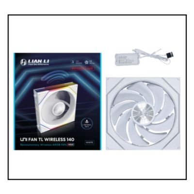 3. Lian Li UNI FAN Wireless Fan, ARGB, PWM – 140 mm, White