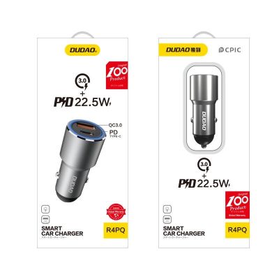 5. Dudao USB / USB Car Charger Type C Power Delivery Quick Charge 22.5 W Gray (R4PQ)