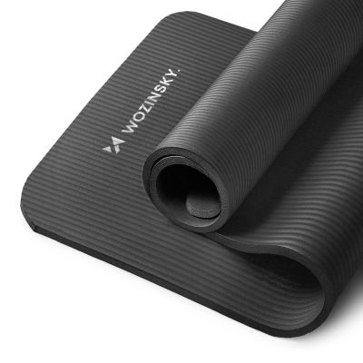 Wozinsky WNSP-15C Exercise Mat 183 x 61 x 1.5 cm Thick Gymnastics Mat for Yoga and Fitness - Black