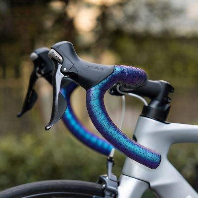 5. Rockbros Handlebar Tape Perforated Silicone with Chameleon Effect - Purple