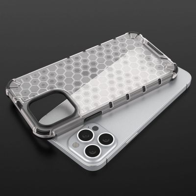 9. Honeycomb Case armor cover with TPU Bumper for iPhone 13 Pro Max transparent