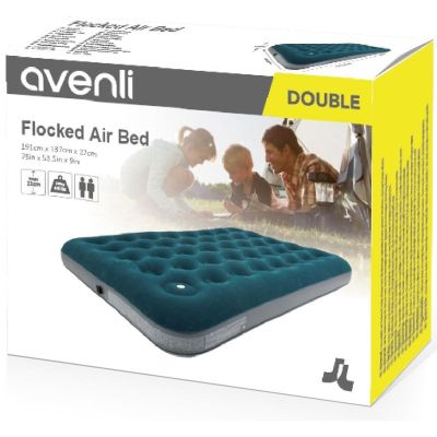 33. FLOCKED MATTRESS FOR 2 PEOPLE WITH BUILT-IN FOOT PUMP 191x137x22CM 24131
