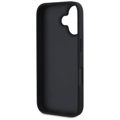 7. Guess Grained Big 4G Logo Small Classic Logo case for iPhone 16 - black
