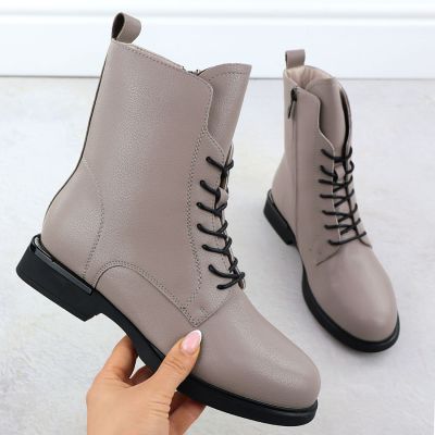 2. Women's leather ankle boots, beige, Filippo DBT7222