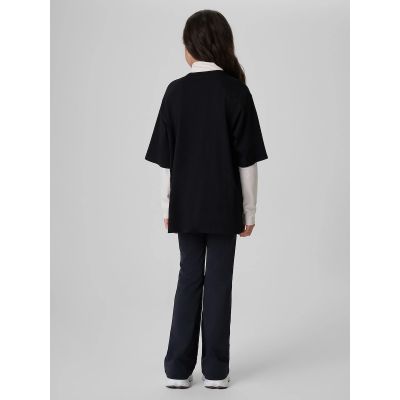 2. Girls' knit leggings with flared legs 4F 4FJKAW26TTIGF351-20S