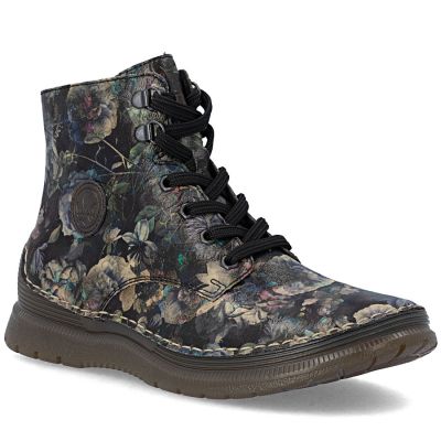 Women's insulated ankle boots with floral pattern Rieker 53632-90