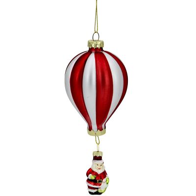 2. GLASS CHRISTMAS TREE ORNAMENT IN BALLOON SHAPE WITH SANTA CLAUS – SASKA GIFT & DECOR