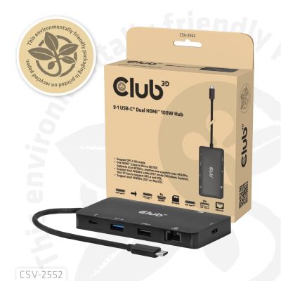 11. Club3D USB-C 9in1-HUB >2xHDMI/2xUSB/USB-C/LAN 4K60Hz PD100W retail