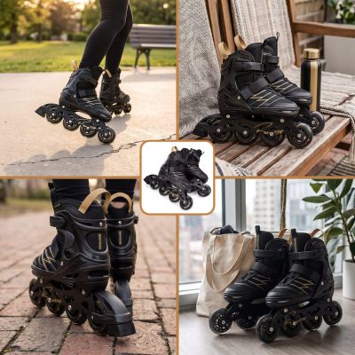 7. Meteor M 34-38 Buzzy Roller Skates Black/Gold