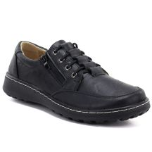 Comfortable women's shoes with a zipper, black Potocki TO90407