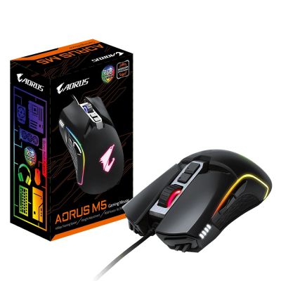 7. Gigabyte AORUS M5, Gaming Mouse, USB, Optical, Up to 16000 DPI