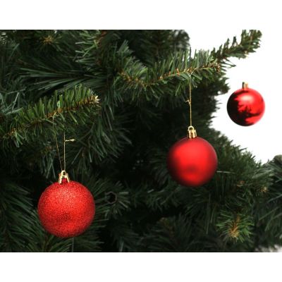 28. DECORATIVE PLASTIC BAUBLE SAFE 9 PCS DIA 60MM RED