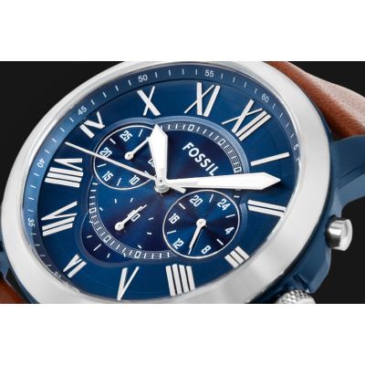 4. FOSSIL Grant Leather Men's Watch FS5151 + BOX