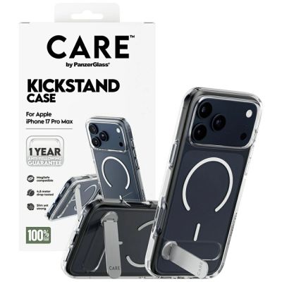 4. CARE by PanzerGlass Feature Case w. Kickstand MagSafe for iPhone 17 Pro Max - Clear