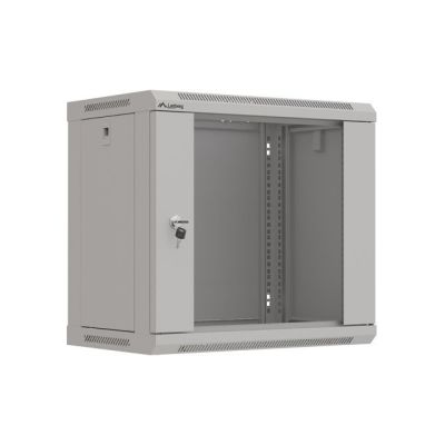 12. Wall-mounted installation rack cabinet 19" 9U 540x350 gray glass door LANBERG (FLAT PACK)