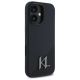 4. Karl Lagerfeld Silicone Shadow Metal Initial MagSafe iPhone 16 Case - Black