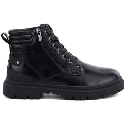 7. Men's leather ankle boots with two zippers, black Big Star UU174242