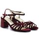 2. Women's Burgundy Block Heel Sandals D&A by S.Barski SR61-0102