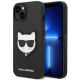Karl Lagerfeld Saffiano Choupette Head Patch Case for iPhone 14 Plus - Black