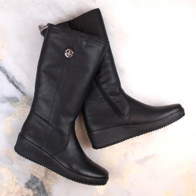 36. Rieker W RKR237B Leather Waterproof Boots Lined with Lambswool
