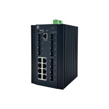 LevelOne Industrial L2+ Managed Switch 20-Port/IP40+DIN 2.5 Gb/s
