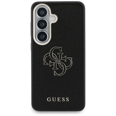 3. Guess Grained Big 4G Metal Logo case for Samsung Galaxy S26 - black