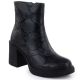 8. Women's leather ankle boots with a snake print heel, black Goe SS2N4152