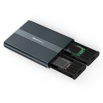 11. Qoltec Case | M.2 SSD drive bay | SATA | NVMe | USB-C | DUAL 2 x 2TB