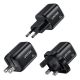 5. UNITEK 2X GAN 45W CHARGING UNIT, 2XUSB-C PD 3.0, QC, BLACK