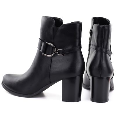5. Women's insulated ankle boots with a block heel, black M.Daszyński SA125-32
