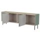 2. FELLINI chest of drawers 200x40x70 olive + oiled oak top