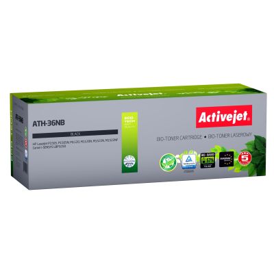 BIO Activejet ATH-36NB Toner (replaces HP 36A CB436A, Canon CRG-713; Supreme; 2000 pages; black). ECO Toner. The powder in the toner is biodegradable. 57% of the toner is of biological origin.