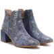 4. Women's openwork ankle boots with a block heel, blue M.Daszyński SA217-6