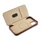 17. iCarer CE Oil Wax Premium Leather Folio Case iPhone 14 Plus magnetic flip case MagSafe brown (AKI14220707-BN)