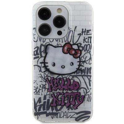 3. Hello Kitty IML Kitty On Bricks Graffiti case for iPhone 14 Pro - white