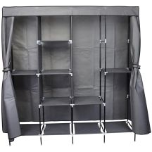 TEXTILE WARDROBE 168x45x172CM DARK GREY 45238