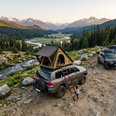 35. Offlander Triangle Slim Coyote Rooftop Tent OFF_RTT_SLIM