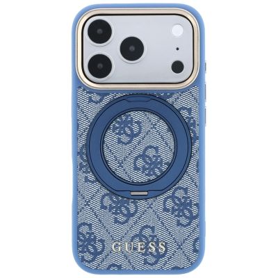 3. Guess Ring Stand 360 4G Classic Logo MagSafe Case for iPhone 18 Pro / 17 Pro - Blue