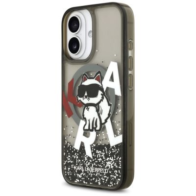 2. Karl Lagerfeld Liquid Glitter Choupette Logo MagSafe iPhone 17 Case - Black