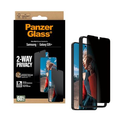6. PanzerGlass ® 2-Way Privacy Screen Protector Samsung Galaxy S26+ | Ultra-Wide Fit w. EasyAligner Clear Screen Protection 1 pc.